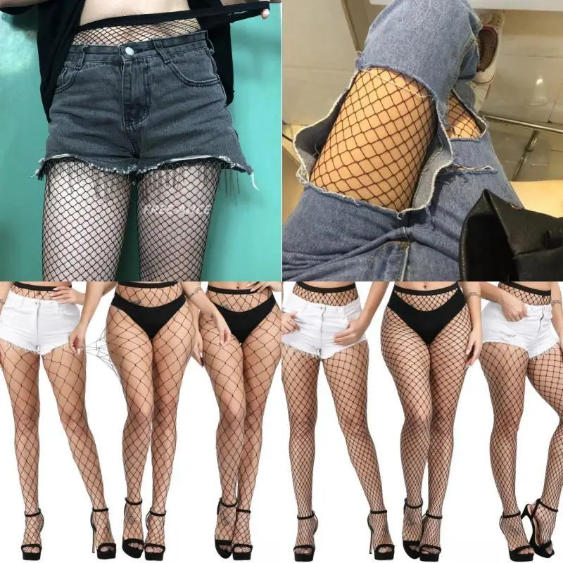 Bas résille en dentelle pour femmes, collants grande taille, lingerie