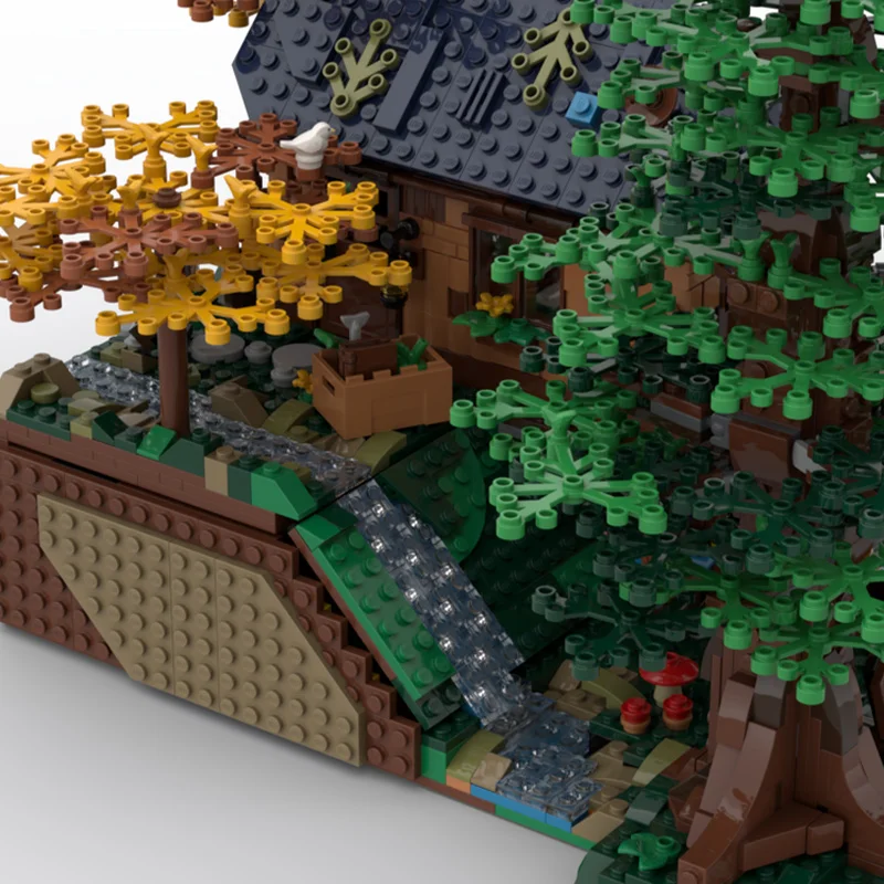 1803 pièces MOC cabane de grotte cachée blocs de construction modulaires ensemble de bricolage, modèle de village créatif, jouet d'architecture Miniature pour enfants et Fans