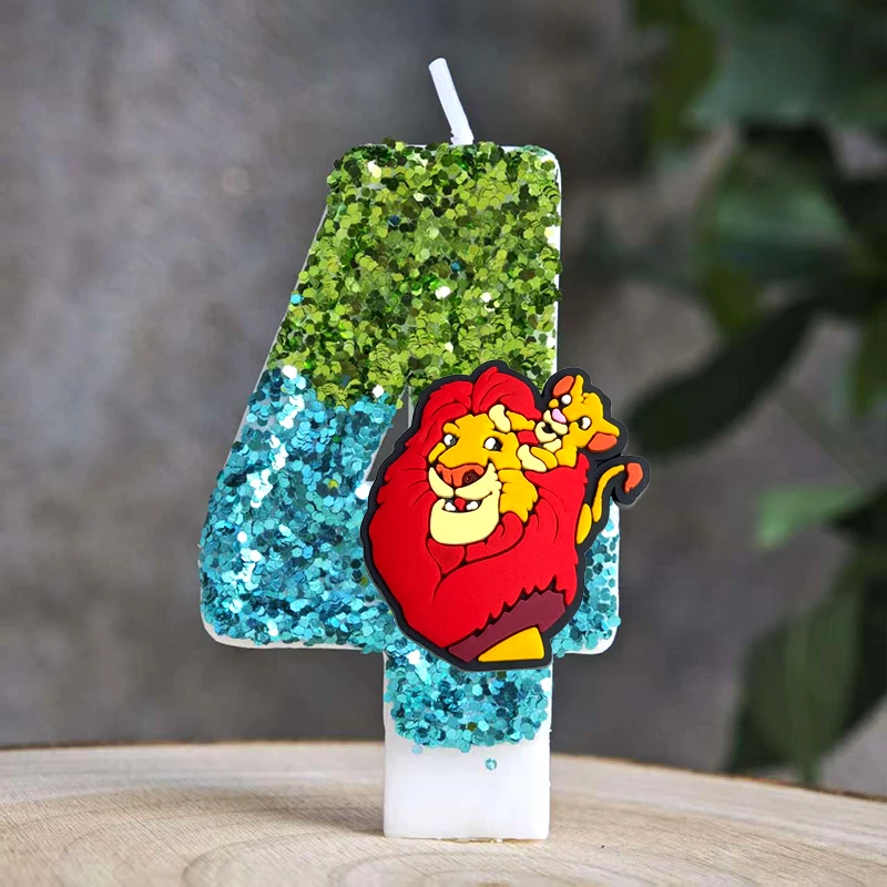 Lion King Simba Candle Number 0-9 Birthday Cake Candle Decoration Lion King Birthday Party Cake Topper Baby Shower Decor Gift - view 5