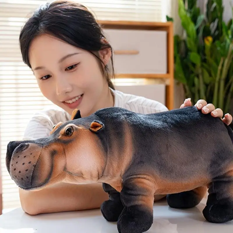 Hippo Plush Collectible Soft ตุ๊กตาสัตว์ของเล่น Pygmy Hippo ตุ๊กตา Plush Plushies ตุ๊กตาสัตว์หมอนสําหรับเด็กห้องเด็กหญิง