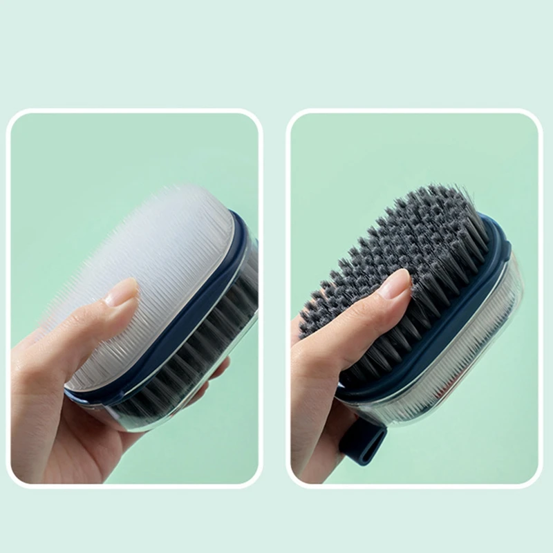 Shower Brush Cleaner Laundry Brush Body Scrubber Double-sided Use Silicone Massage Relax Bath Brushes Bathroom Spa Accessories