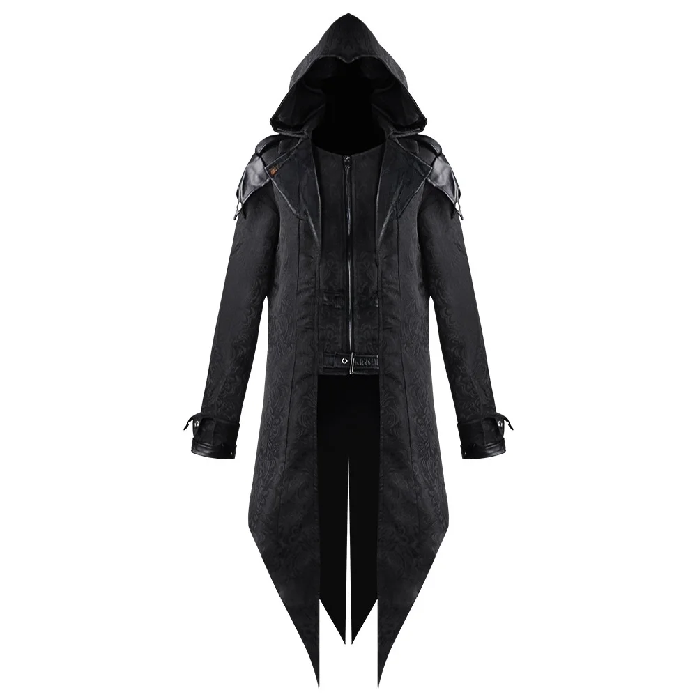 เสื้อผ้าสไตล์โกธิคแบบวินเทจลายปะติดปะต่อสำหรับผู้ชาย แนวใหม่สไตล์ยุคกลาง สำหรับเทศกาลฮาโลวีน ฤดูใบไม้ร่วง ปี 2020 ชุดการแสดงแนวชาติพันธุ์