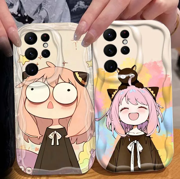 

SPY x FAMILY Anya Kawaii Vivid For Samsung S25 S24 S23 S22 S21 S20 A04 A05s A05 A06 Ultra Plus FE 5G Wave Oil Phone Case