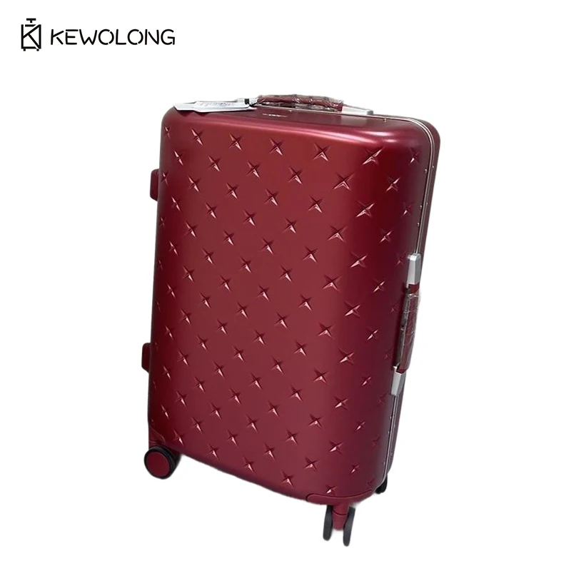 

Новинка 2025 года, 20 дюймов, 24 дюйма, красный алюминиевый каркас, чемодан на колесиках, ручная кладь с паролем, свадебная дорожная сумка