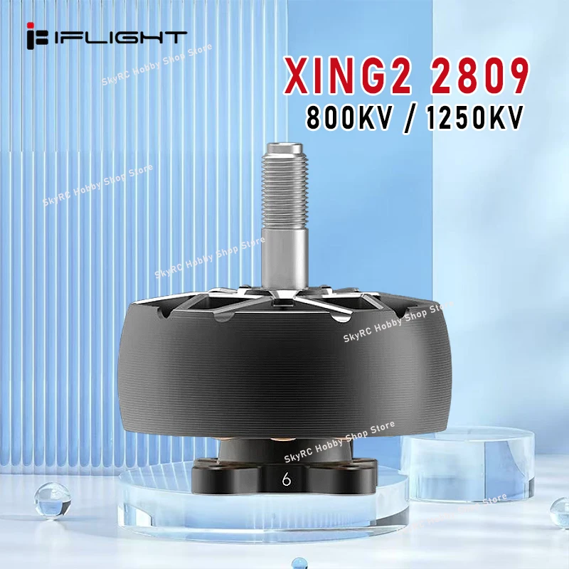 iFlight XING2 2809 Brushless Motor, 800KV/1250KV, 5mm Titanium Shaft, 4-6S, 7-8inch, N52H Magnet, NSK Bearing for FPV Cinelifter