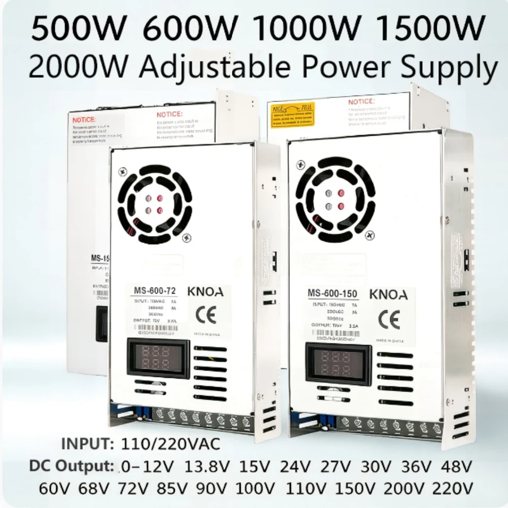 500W 600W 1000W 1500W 2000W Digital Display Adjustable Power Supply AC DC 12V15V24V36V48V High Performance Industrial Transforme