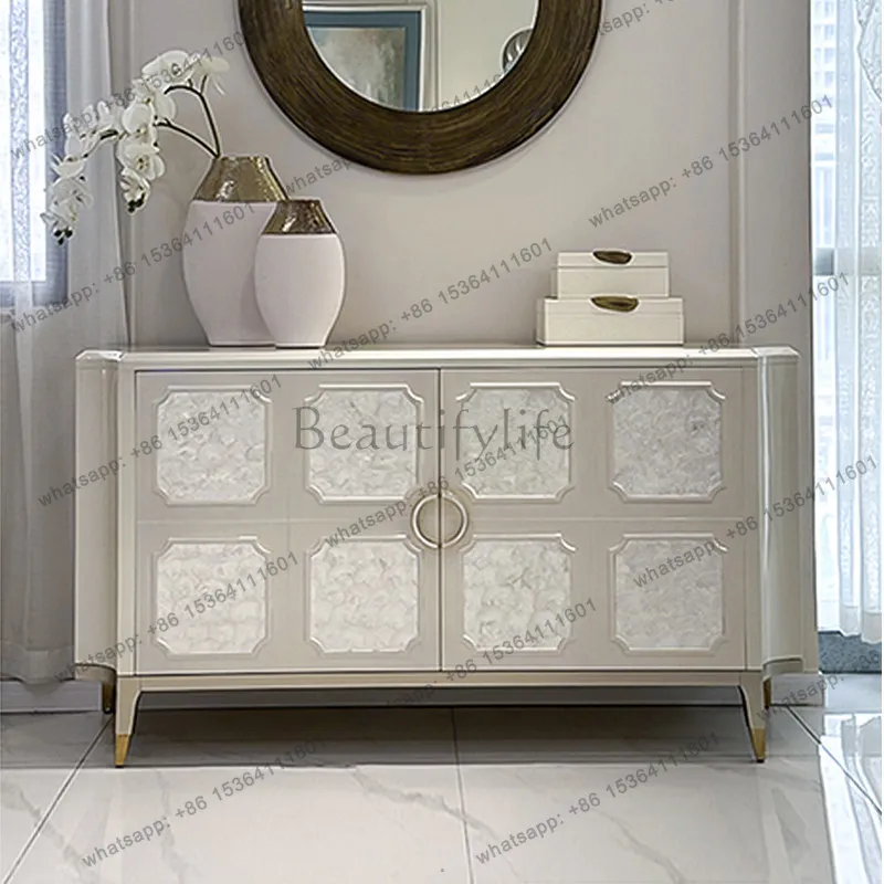 

American light luxury style sideboard villa shell solid wood entrance cabinet