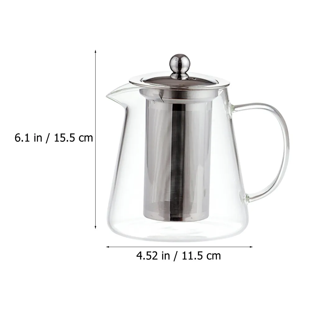 Glass Tea Pot Transparent Exquisite Teapot Heat Resistant Household Scented Kettle with Infuser for Home Tea Shop Restaurant