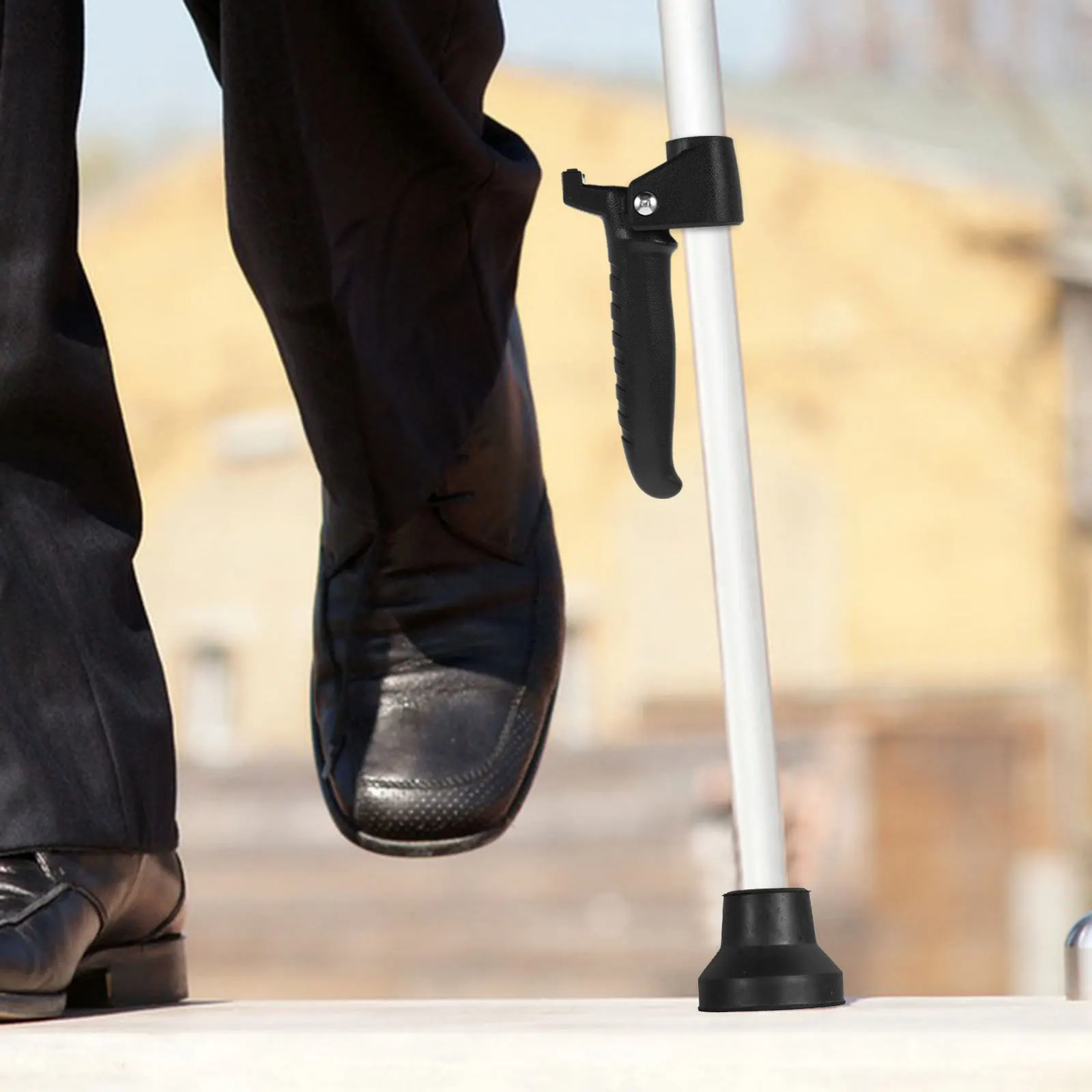 Elderly Walking Grip Cane Extension Handle Ergonomic Nonslip Design Space Saving Mobility Aid for Seniors Cane Assist Helper