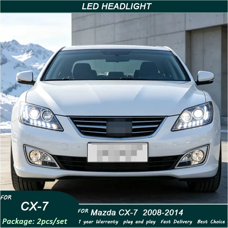 Car Head Lamp for Mazda CX-7 LED Headlights 2008-2014 Mazda CX-7 Headlight DRL Projector Lens Automotive Accessories