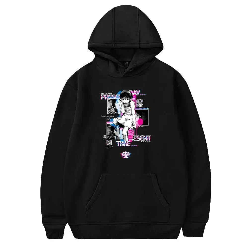 Serial Experiments Lain Hoodie Mulheres Homens Manga Longa Pulôver Com Capuz Moletons Unisex Casual Streetwear Moda Roupas 2024