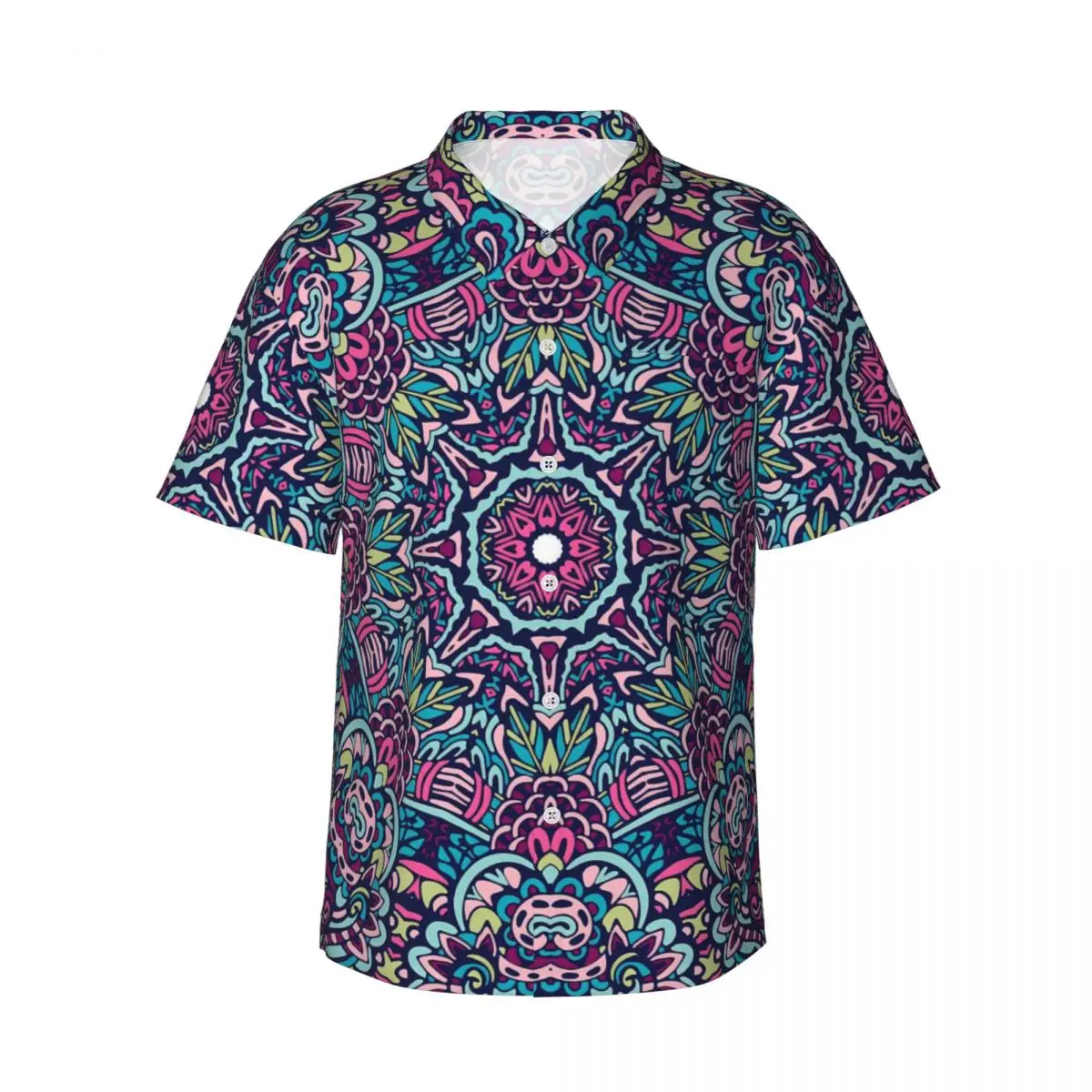 

Vintage Ethnic Tribal Casual Shirt Retro Floral Vintage Hawaii Shirts Man Short-Sleeved Vacation Fashion Design Oversize Blouses
