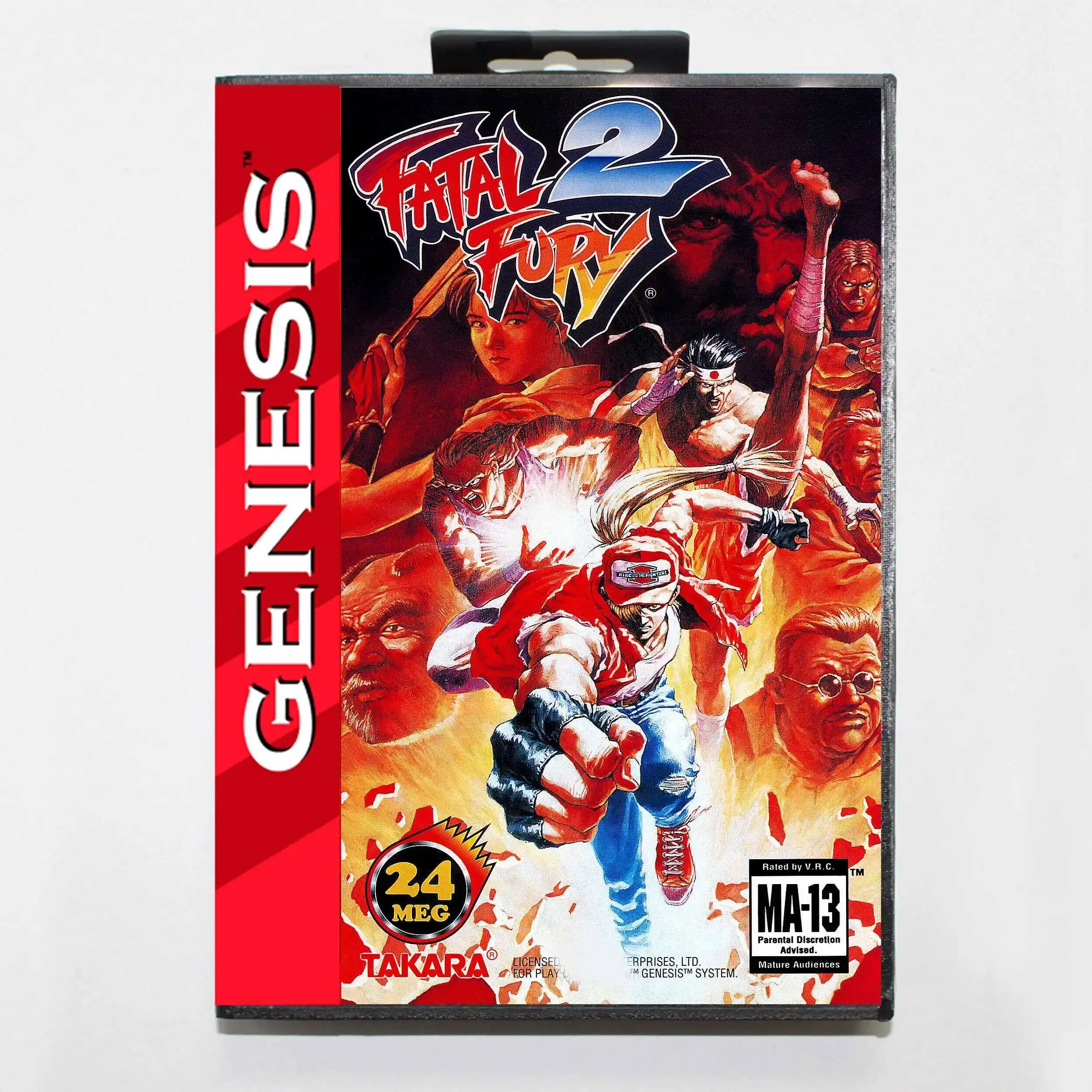 Cartucho de Jogo Fatal Fury 2 MD 16 Bit com Capa Americana para Sega Megadrive Genesis