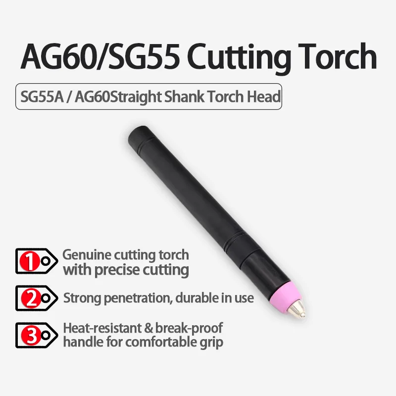 AG60 Straight Handle Plasma Cutting Torch Head Fit for P60A/SG55 Cutter Welder Full Accessories Included,Ready  Replace Directly