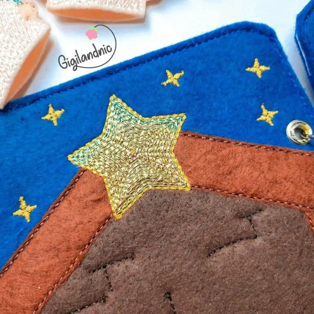 Bible Nativity Puzzle Felt Book Educational Learning Bible Nativity Quiet Book Handmade Cartoon Montessori Felt Cloth Book