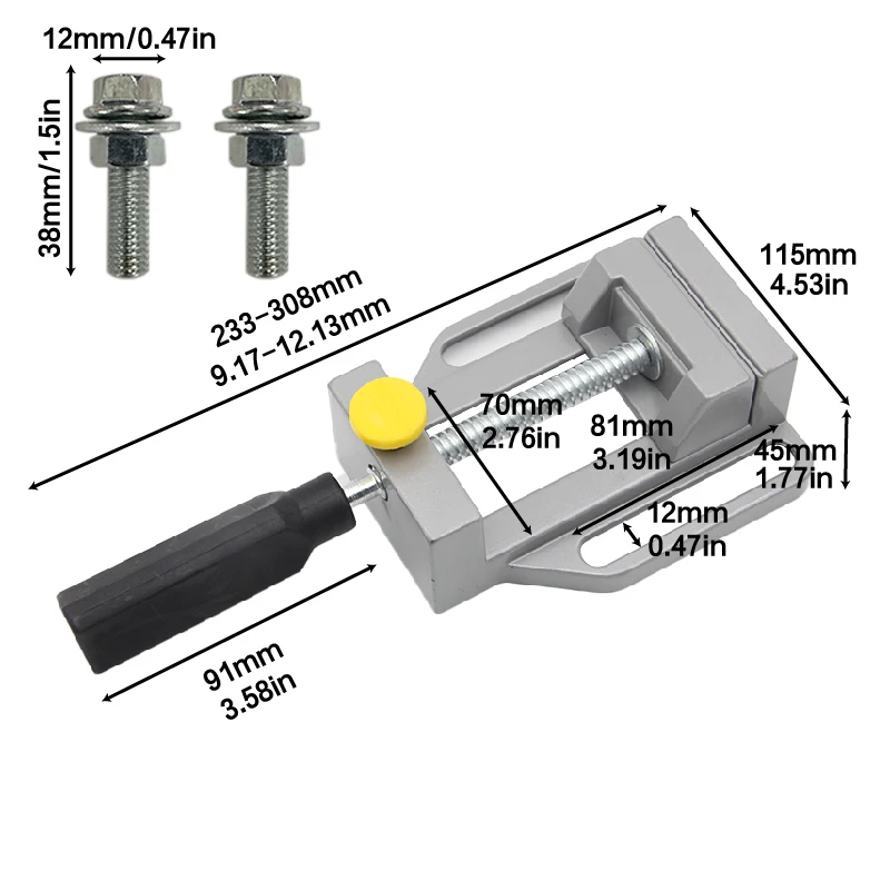 Aluminum alloy right angle flat mouth clamp small table tiger clamp woodworking fix clamp weld clamp triangular handle hand tool