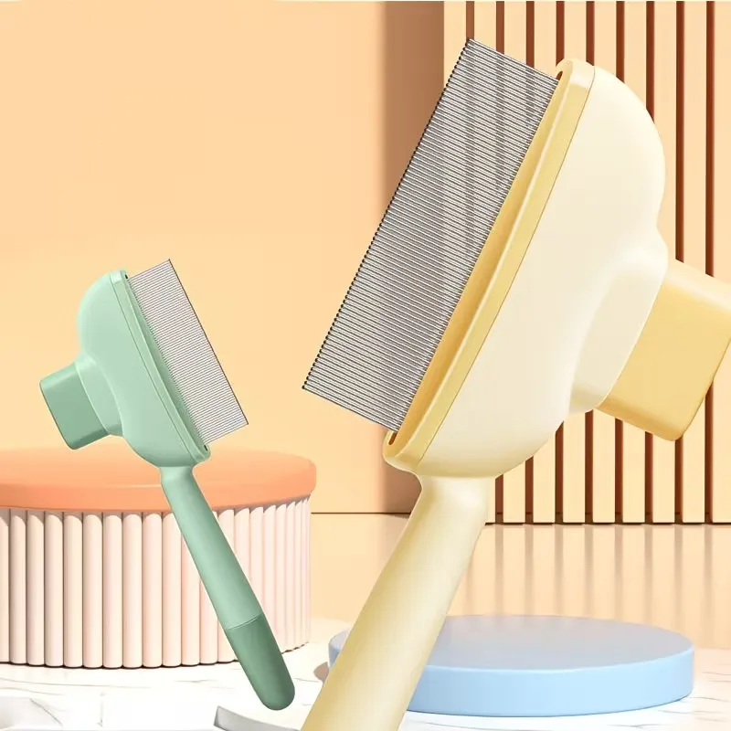 Pet Grooming Comb for Cats & Dogs, Long Hair Dense Pin Brush, Dematting Tool to Remove Loose Undercoa