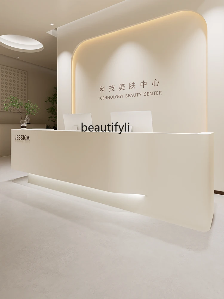 Simple beauty salon checkout page Company reception desk Dance yoga studio Bar