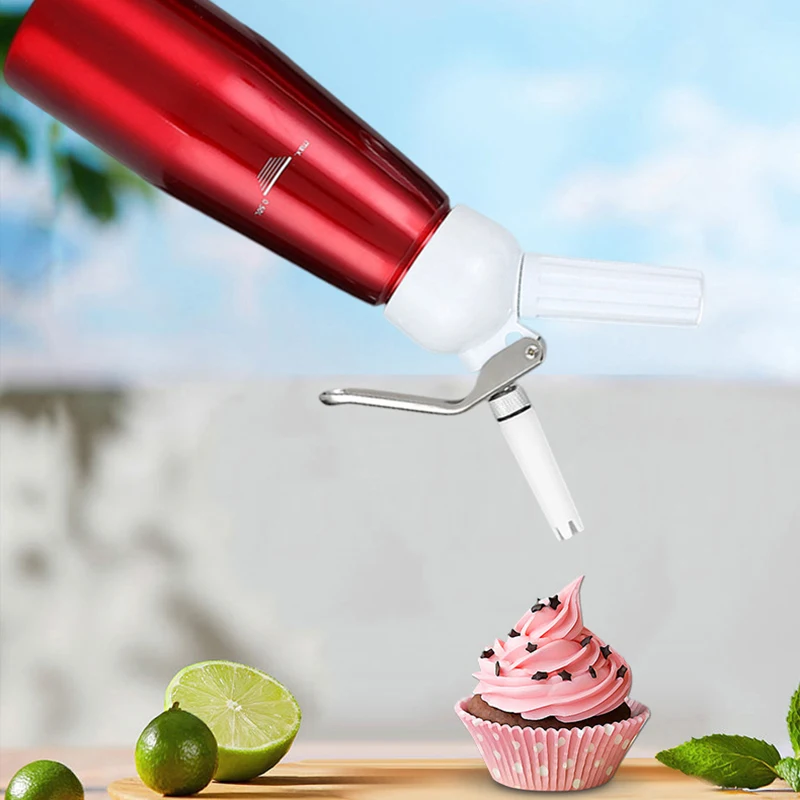 1Pc 500ML Aluminum Cream Foamer Whipper Chargers With 3 Nozzles Foam Whipped Cream Dispenser Cake Making Decorating Tool