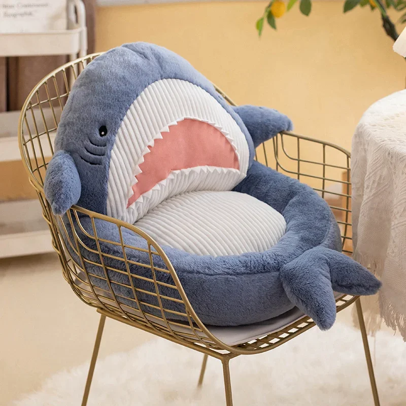 INS Shark Pillow Animal Seat Soft Cushion Stuffed Plush Sofa Indoor Floor Home Chair Office Decor Winter Birthday Gift For Kids