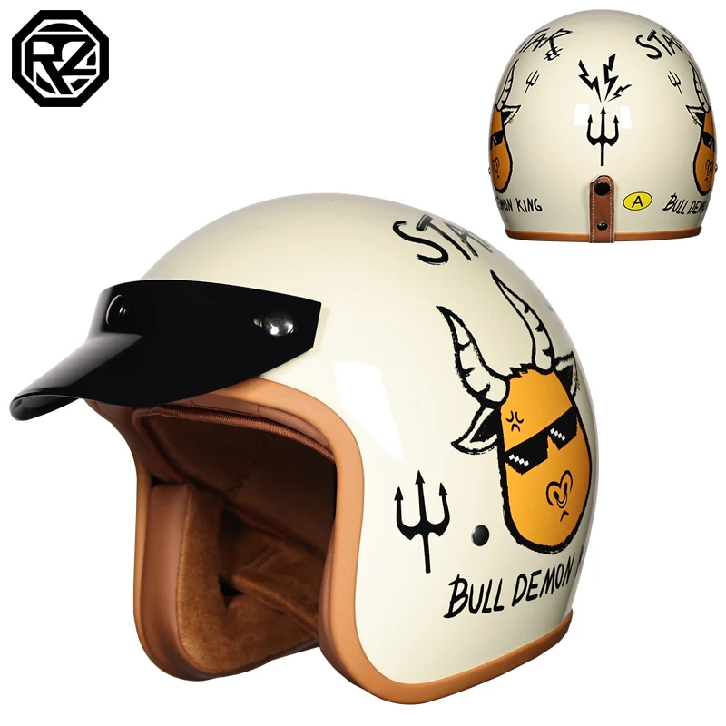 ORZ-508 Harley motorcycle helmet, men's and women's retro cruise half helmet, pedal 3/4 helmet, all season universal