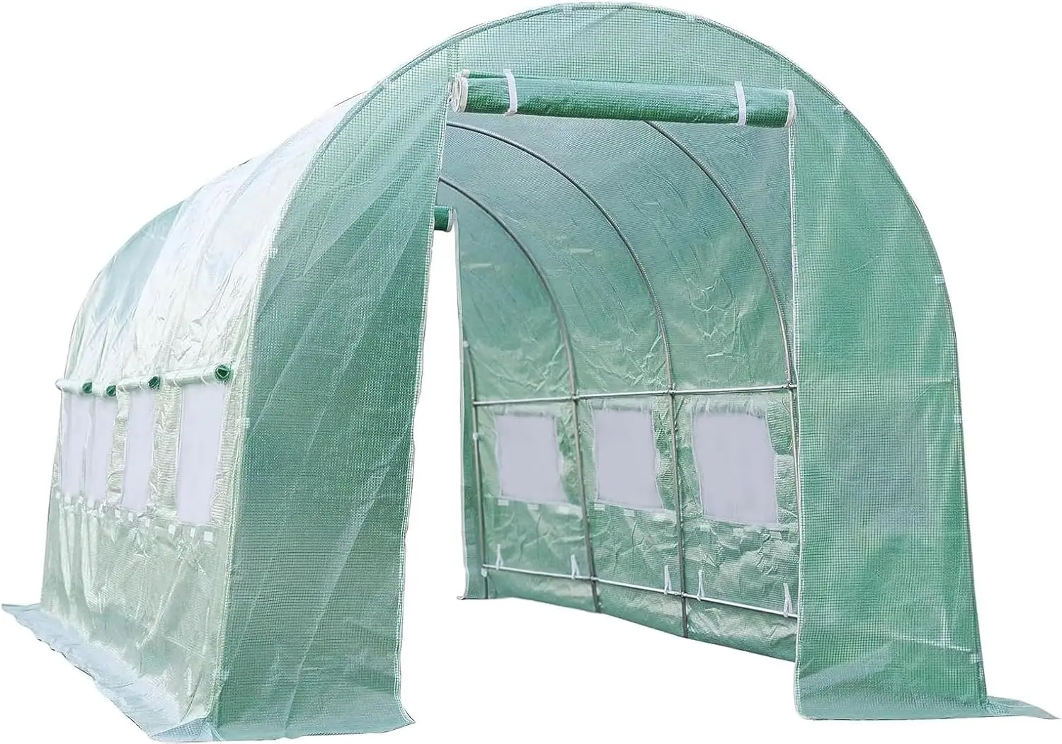 Greenhouse Replacement Cover For 20 X 10 X 7Ft Portable Greenhouse, Large Walk-In Green Hot Garden House Top Tarp 2 Zippered