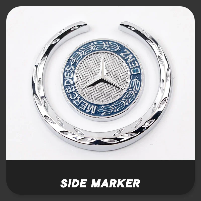 For MERCEDES BENZ Logo W210 W211 W164 SLC200 A B C E Class GLE GLK SLK SLS Car Window Side Sticker Auto Body Emblem Decoration