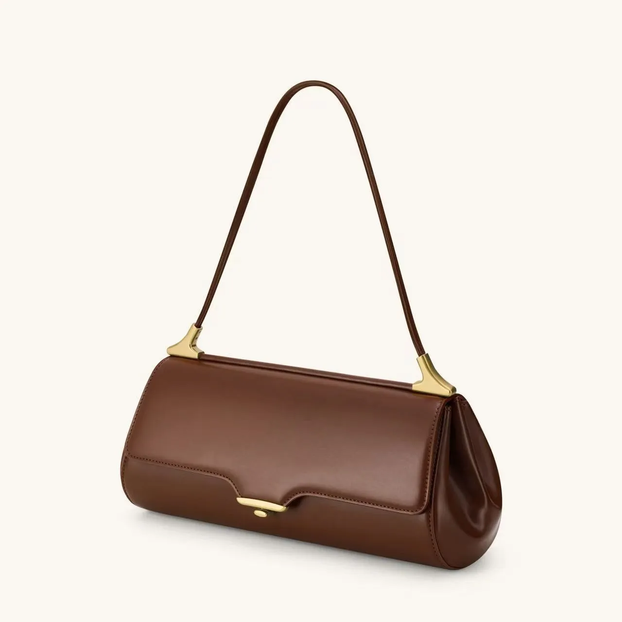 Jwpei shoulder crossbody bag Eloise genuine leather baguette bag retro high-quality commuting briefcase