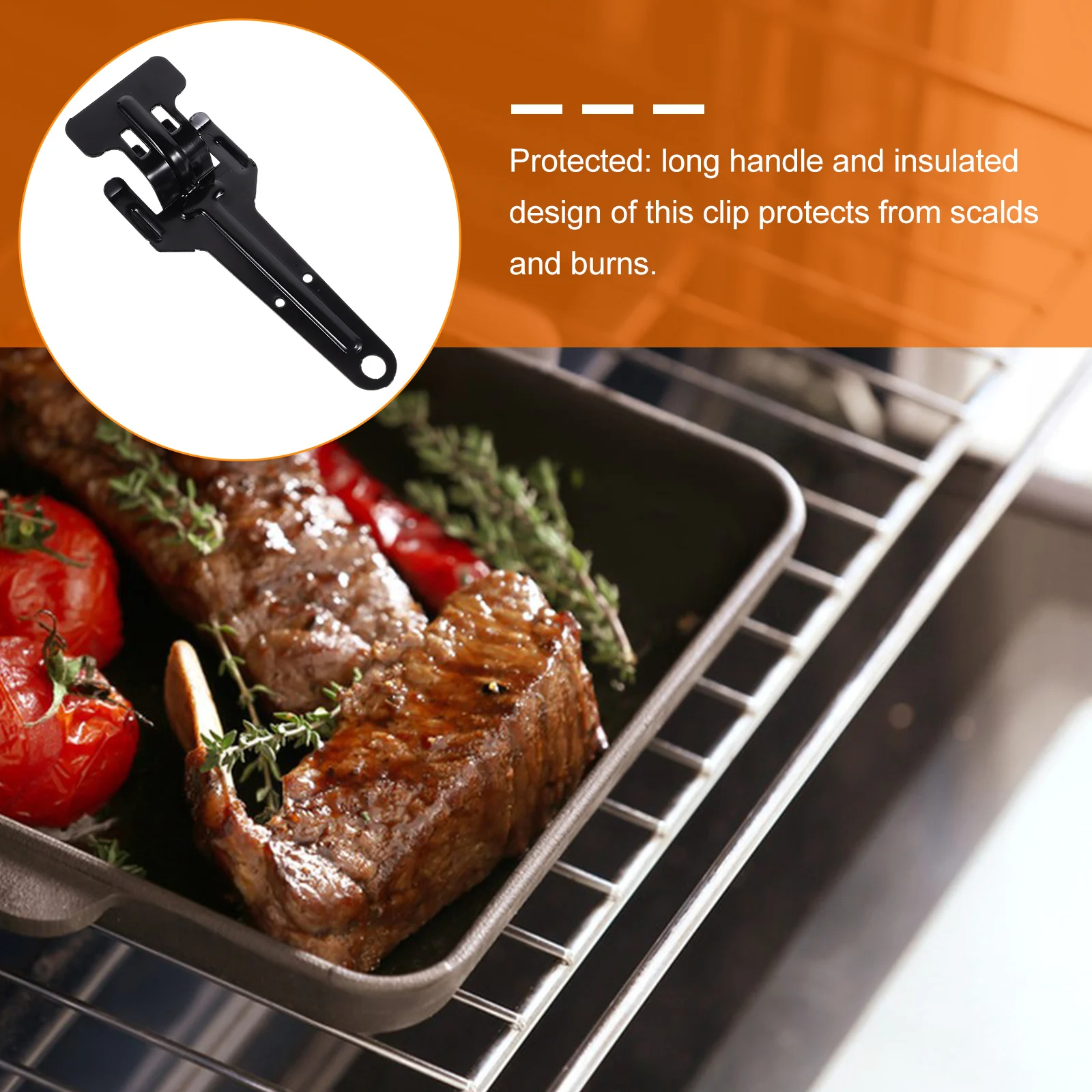 

1pc Adaptable Hot Plate Gripper Ergonomic Handle Anti-Scalding Baking Tray Clip Oven Tray Extractor Kitchen