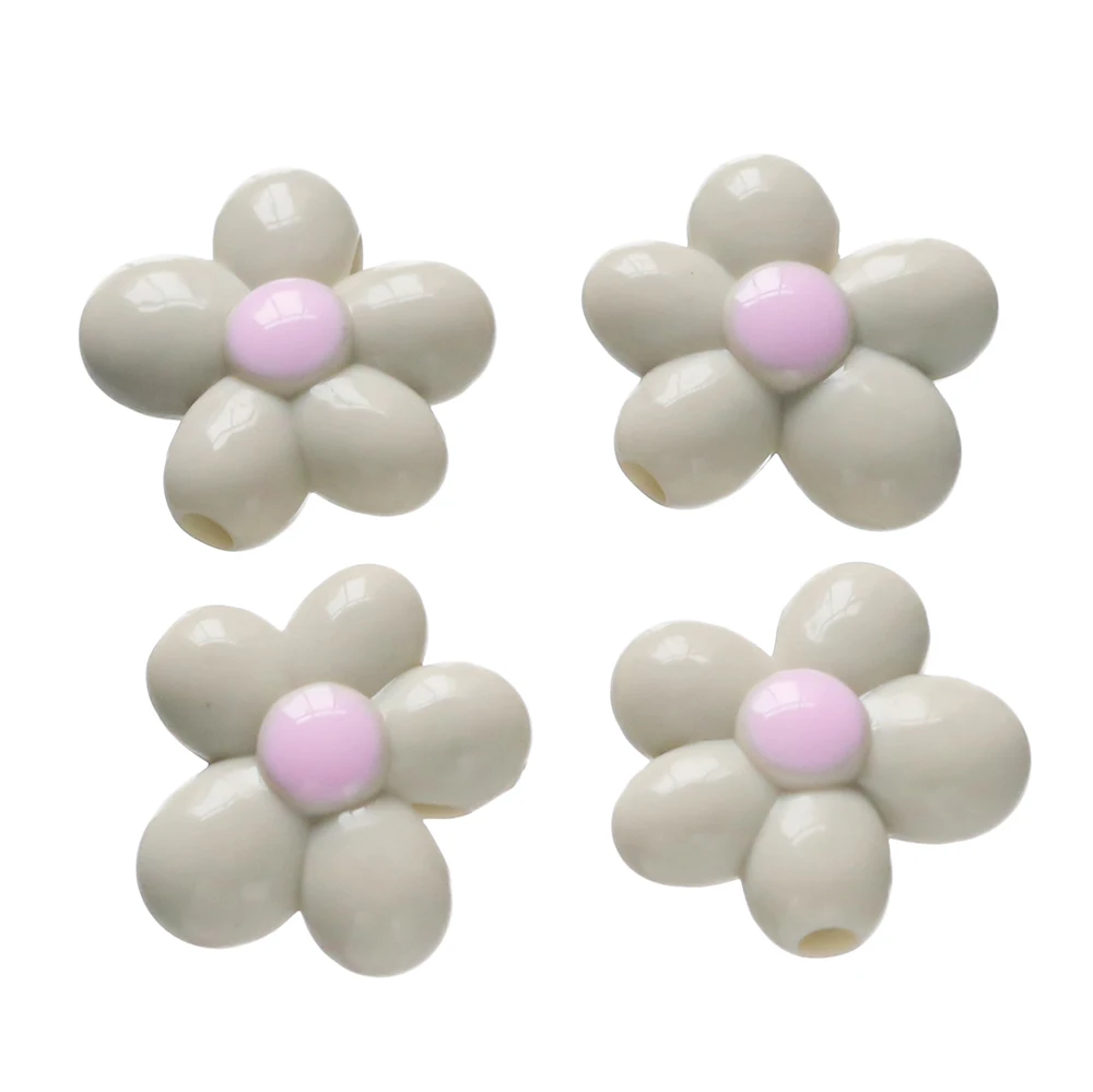 10pcs Daisy Small Flower Beads Acrylic Bead Loose Spacer Beads for DIY Jewelry Making Bracelets Necklaces Earrings - view 6