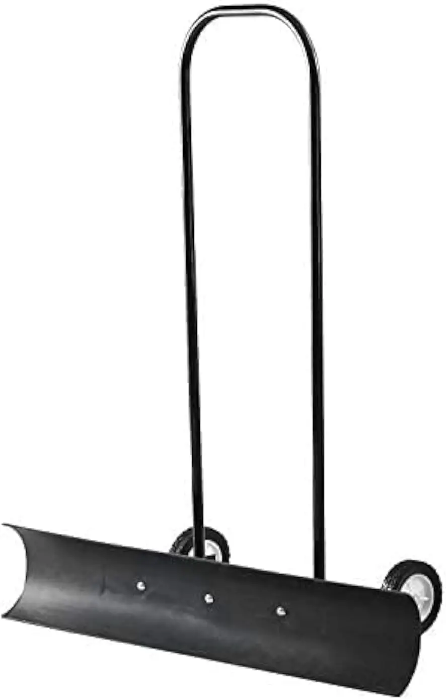 Snowcaster Bi-Directional Wheeled Snow Shovel Pusher and Barn Shovel,