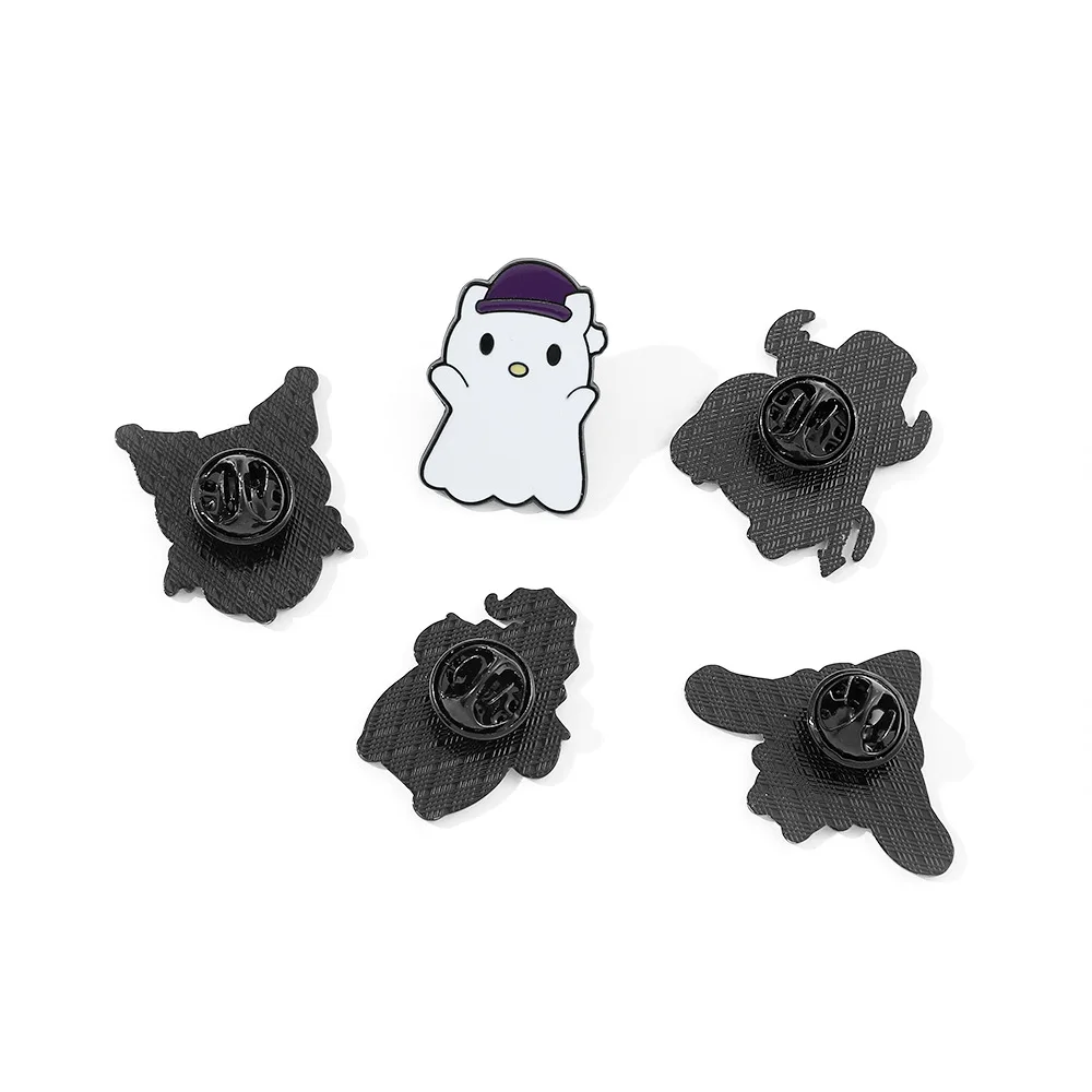 Creative Funky Sanrio Brooch Library Lomi Laurel Dog Pudding Dog KT Cat Ghost Halloween Metal Badge Pins