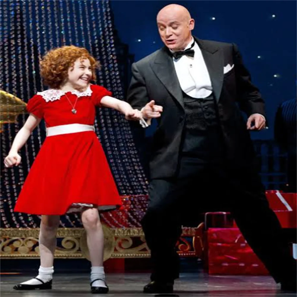 Musical Little Orphan Annie Cosplay-Kostüm für Damen, rotes Kleid, Halloween, Karneval, Party, Bühnenauftritt, Outfit