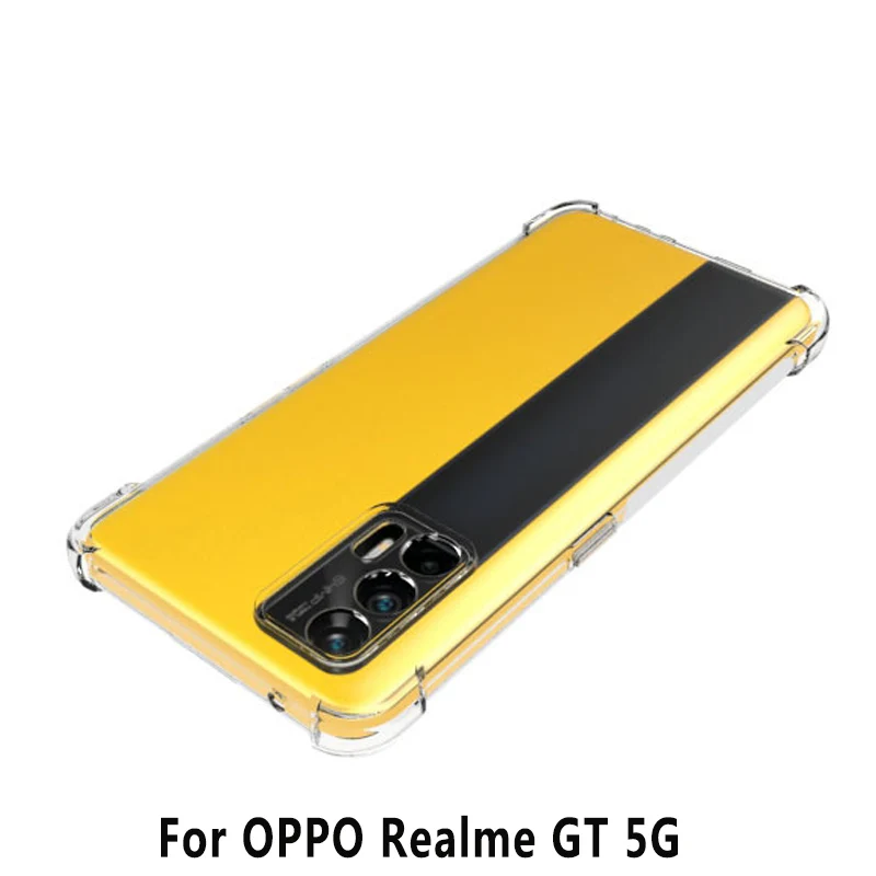 Realme GT 5G RMX2202 Hülle, Luftkissen, stoßfest, Airbag, transparentes Silikon, TPU-Rückseite, Hülle für Realme GT RealmeGT 5G RMX2202