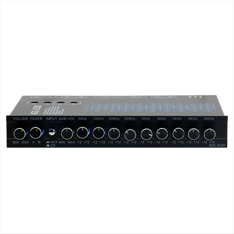 9 Band Graphic Equalizer Digital Car Audio EQ Amplifier with Adjustable Filter