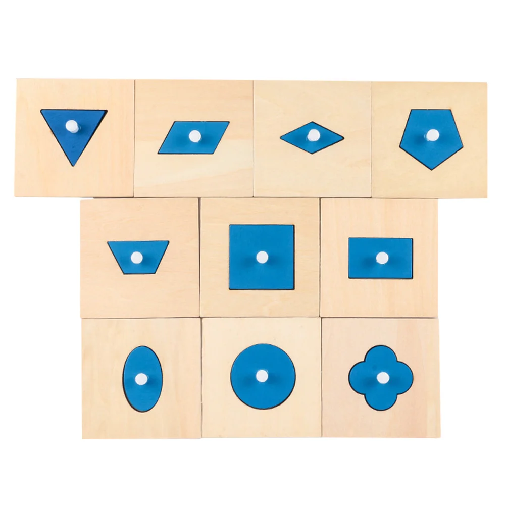 Geometry Board Building Blocks Shape Cognition Toys Educational Plaything Matching Wooden Sensory Jigsaw