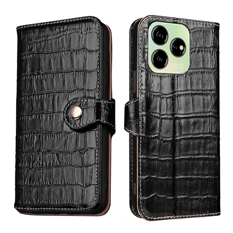 

Чехол-кошелек с текстурой крокодила из натуральной кожи для ZTE Blade V50 V40 Design 5G 4G V41 vita V30 Filp противоударный чехол для телефона
