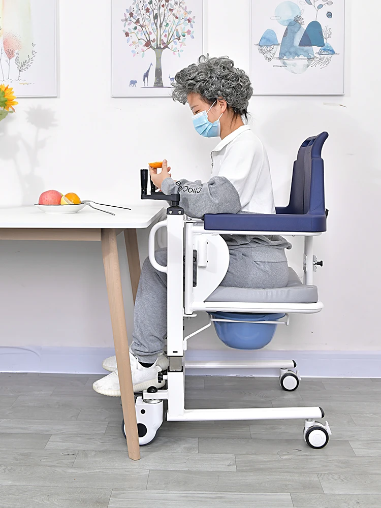 Elderly shifter Multifunctional household hand crank toilet bath chair