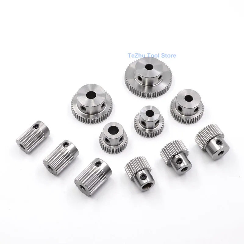 1Pc 45# Steel Spur Gear 0.5 Mod 20 Teeth - 60 Teeth Motor Protruding Gear Rack Bore 4/5/6/7/8/10/12mm