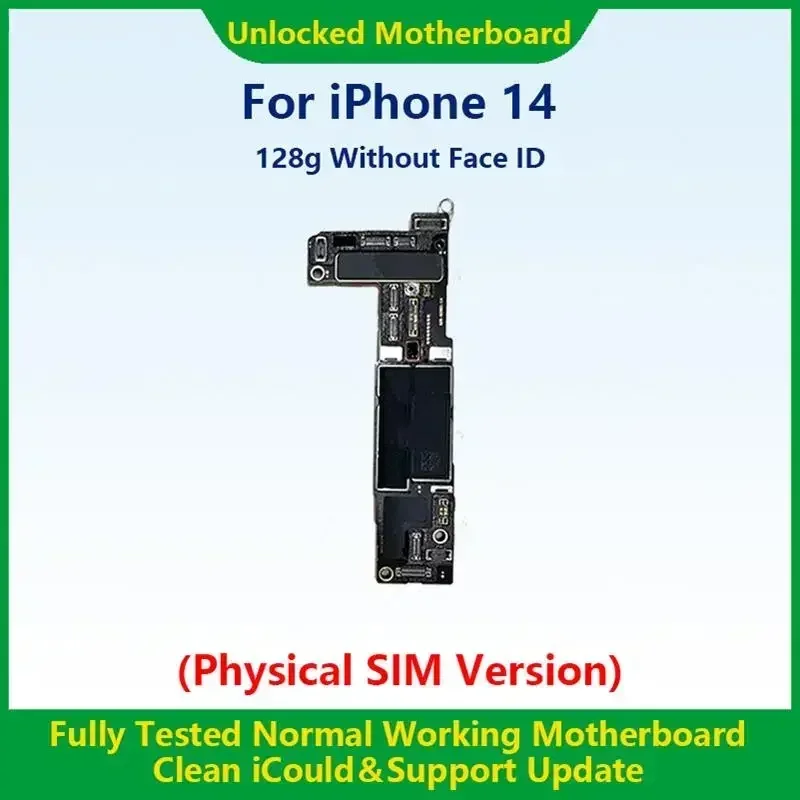 

Новый! Полностью протестированная аутентичная материнская плата для iPhone 14 Pro Max, разблокированная материнская плата с лицевым идентификатором, очищенная iCloud Physics SIM