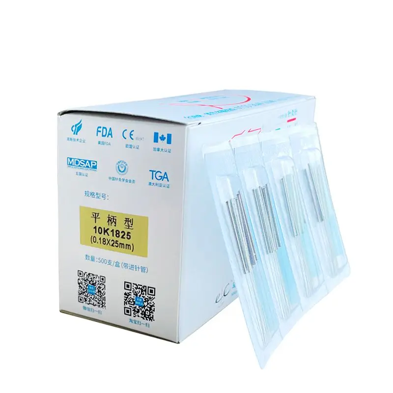 Full Size 2000 PCS = 4 BOX Disposable Sterile Quality Steel Acupuncture Needles with Tube Beauty Face Filiform Needle FDA/CE