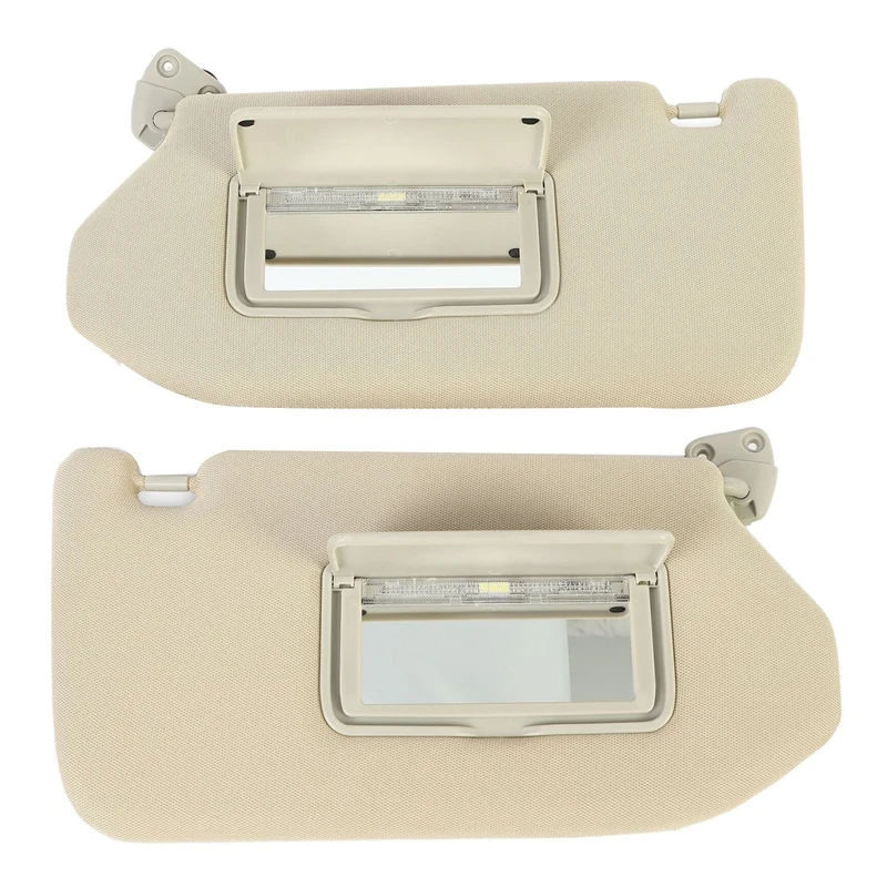 

1 Pair Beige Sun Visor Shade With Light For 2013-18 Pathfinder 2014-17 Infiniti QX60 2013 JX35 96400-9PB0A, 96401-9PB0A