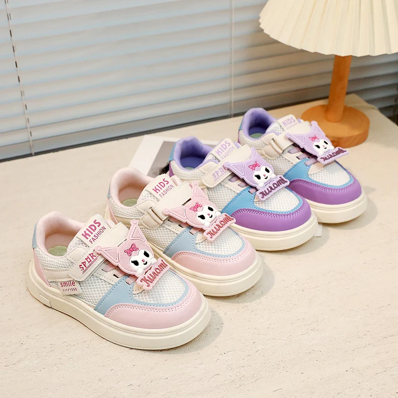 

Children's white sneakers, girls' mesh casual sneakers, spring and autumn new breathable soft-soled sports shoes, boys' shoes