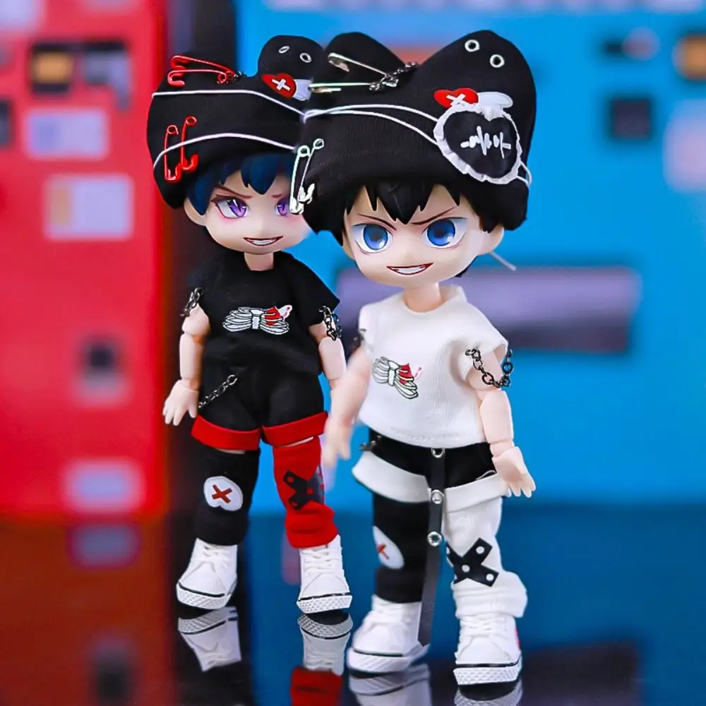 Ob11 เสื้อผ้า Heart Beat Series ชุดอินเทรนด์เสื้อยืดกางเกงขาสั้นหมวกสําหรับ Molly 1/12BJD GSC YMY P9 Body UF ตุ๊กตาอุปกรณ์เสริม