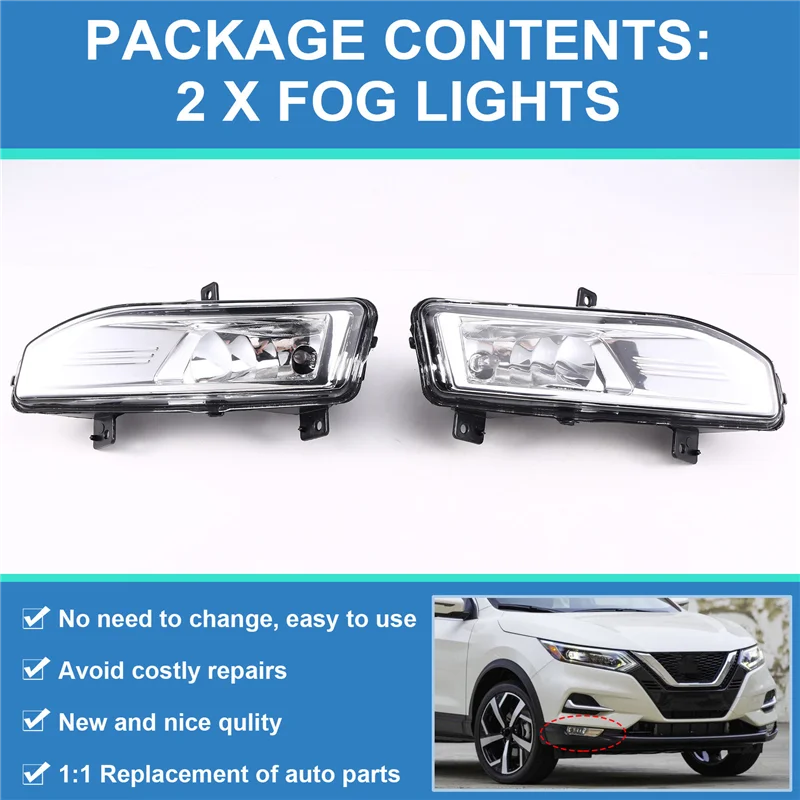 

Premium 2PCS Fog Lights For NISSAN Qashqai J11 2018 2019 2020 Halogen Headlight Car Accessories Replacements Fog Lamp Assembly
