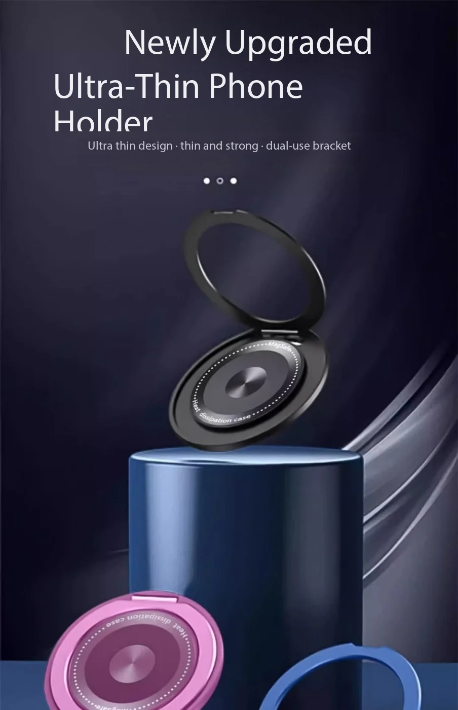 

1pcs ultra-thin 360 degree rotating phone holder adhesive lazy universal magnetic back sticker multifunctional special