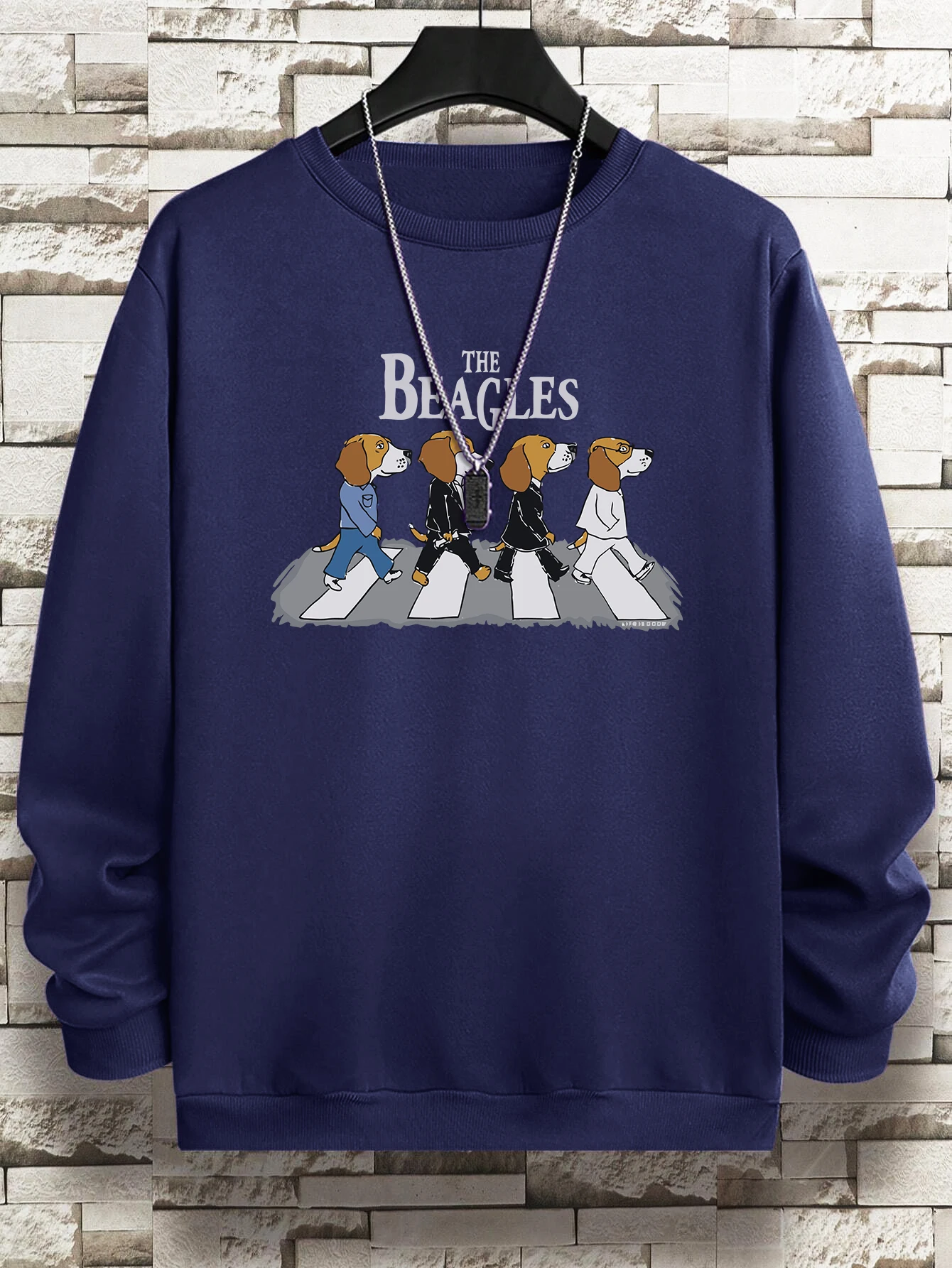 

The Beagles Printing Men Hoodies Loose Comfortable Crewneck Sweatshirts Winter Casual Fleece Warm Pullovers Man Female Clothing