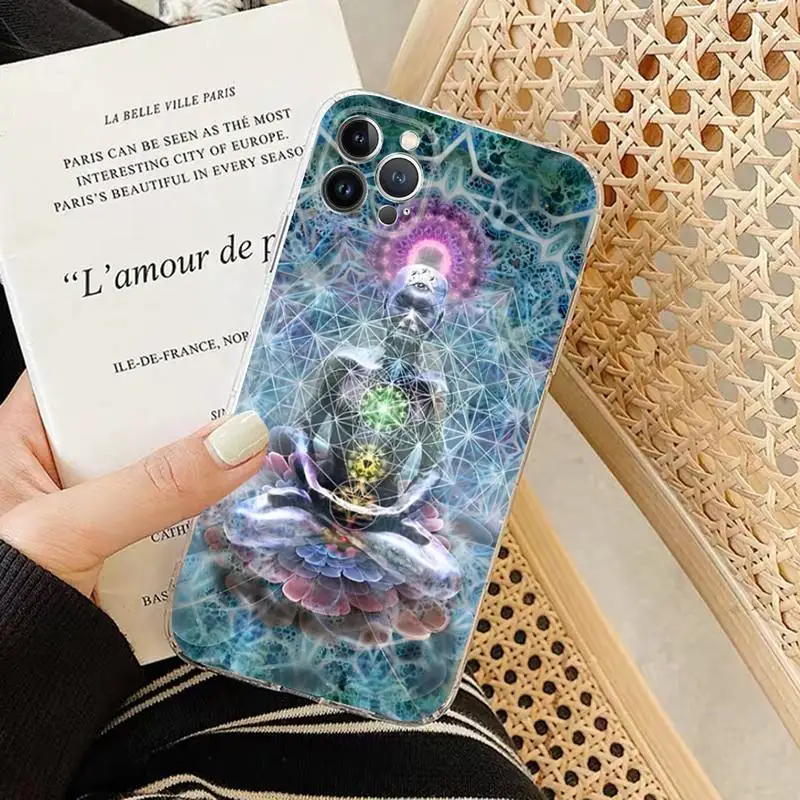 Mandala Chakra Insist Yoga Phone Case Silicone Soft for iphone 14 13 12 11 Pro Mini XS MAX 8 7 6 Plus X XS XR Cover