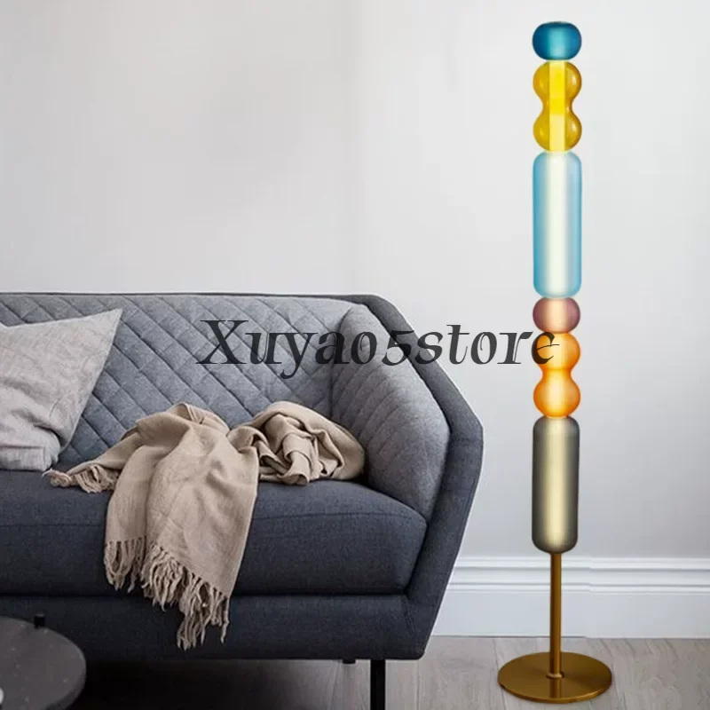 Macaron Round Nordic Postmodern Floor Lamp Designer Bedroom Bedside Lamp Creative Art