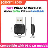 EKIY 2in1 Wireless Android Auto Adapter Wireless CarPlay Dongle Car Intelligent Systems AI Smart Box For Car With Wired CarPlay